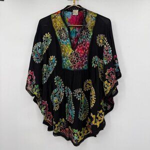 Mary’s Collection Tie-Dye Boho Embroidered Kaftan  Artsy Women's One Size